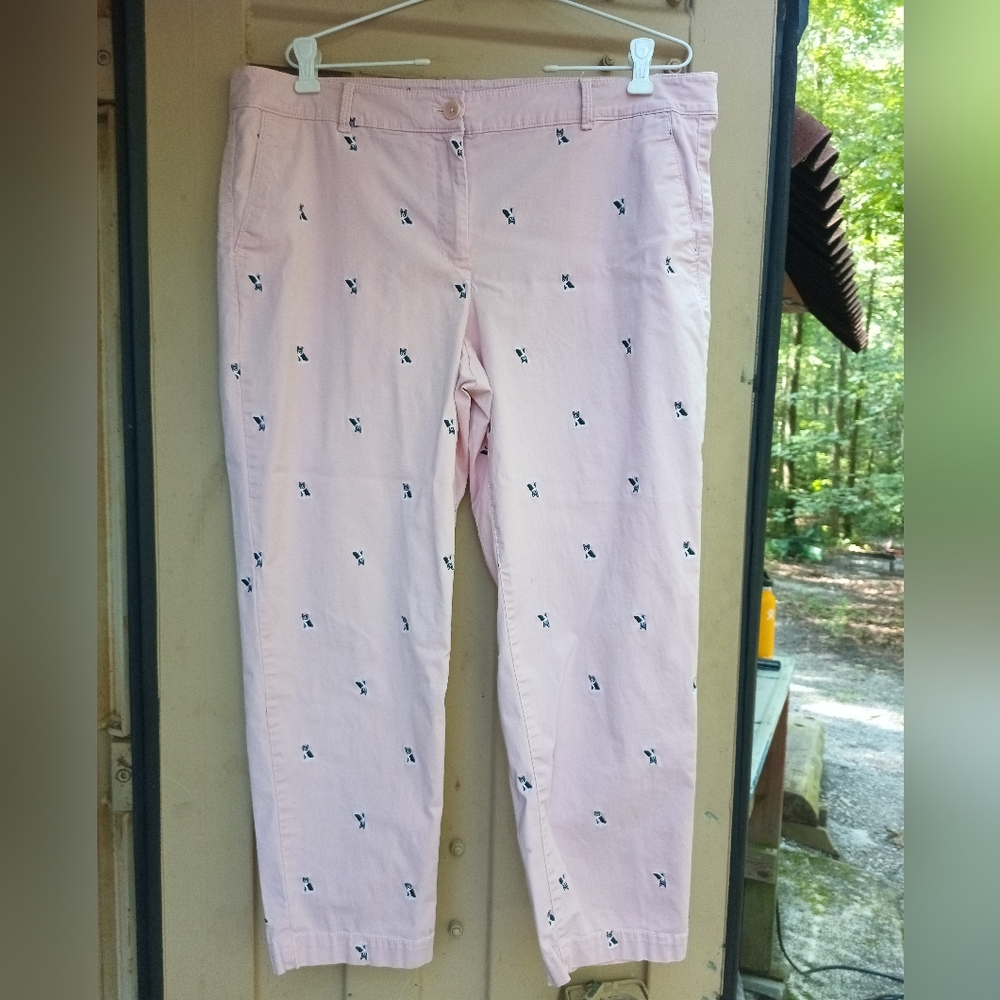 Talbots Light Pink Embroidered Chinos